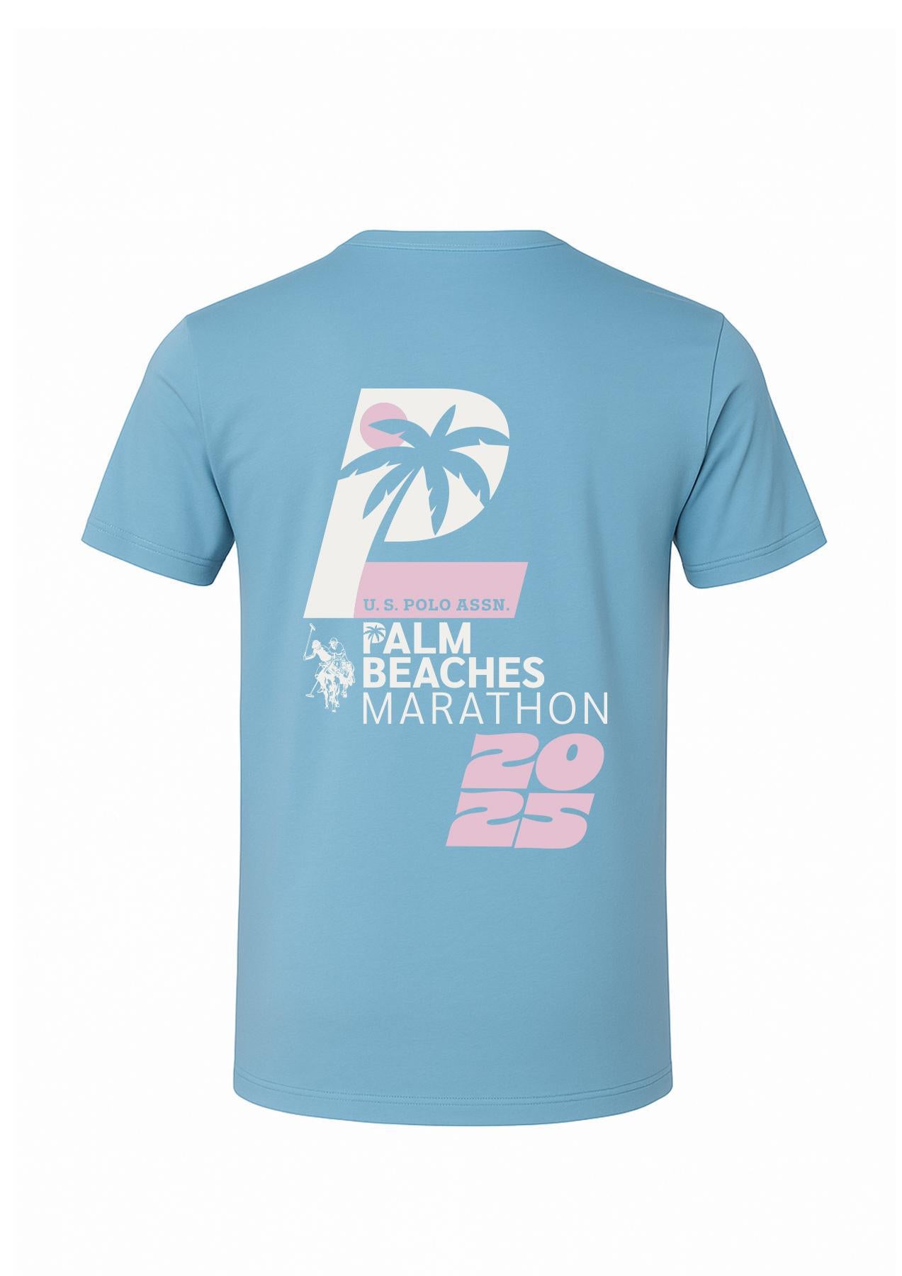 USPA x 2025 Palm Beaches Marathon T-Shirt Ocean Blue