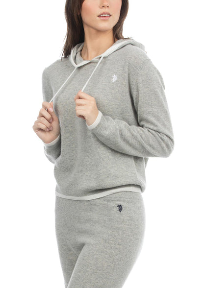 USPA Women's Wool/Poly Hoodie Sweatshirt Grey