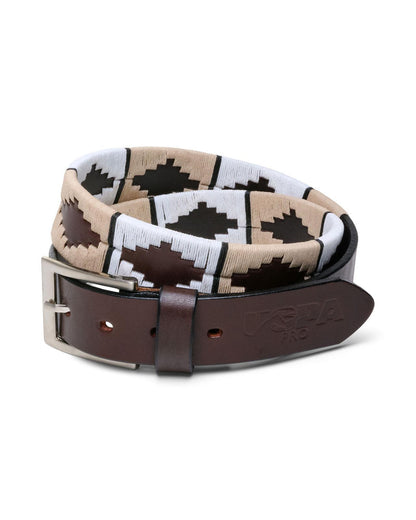 USPA Pro Gaucho Belt Tan/White