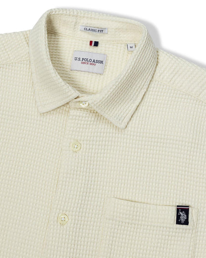USPA Men's Waffle SS Shirt Bright White