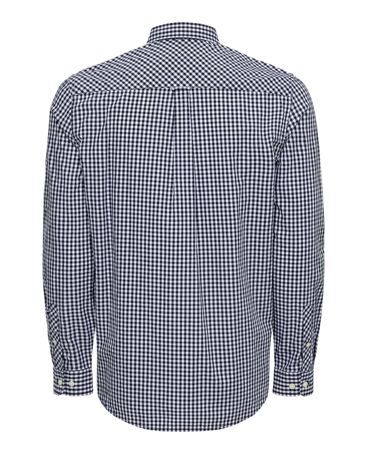 USPA Men's Gingham Poplin LS Shirt Dark Sapphire Navy