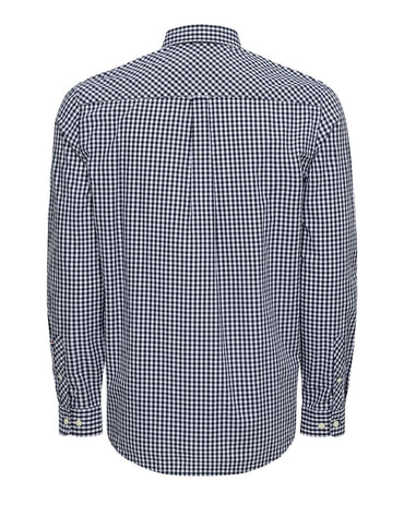 USPA Men's Gingham Poplin LS Shirt Dark Sapphire Navy