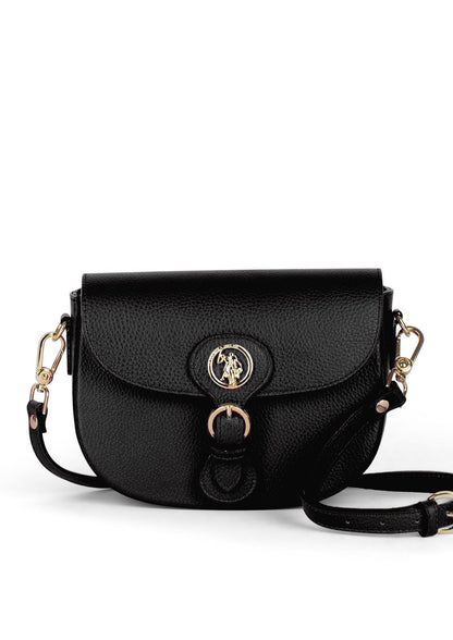 USPA Arlington Premium Leather Crossbody Bag Black