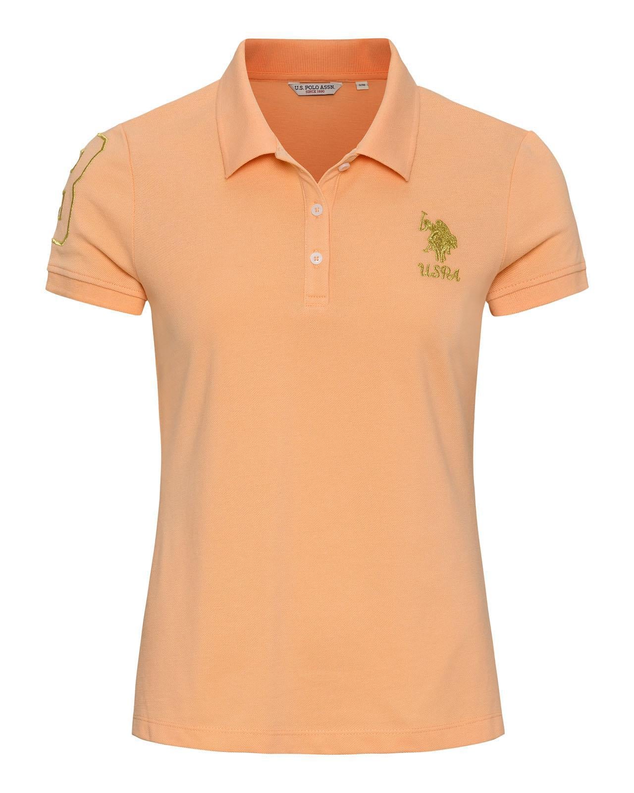 USPA Women's Gold Player 3 Polo Peach Nectar