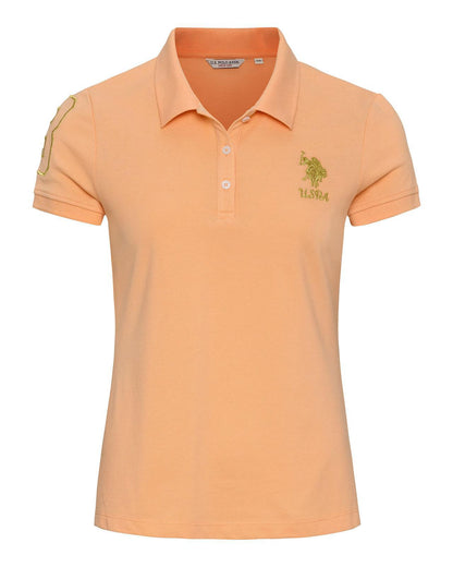 USPA Women's Gold Player 3 Polo Peach Nectar
