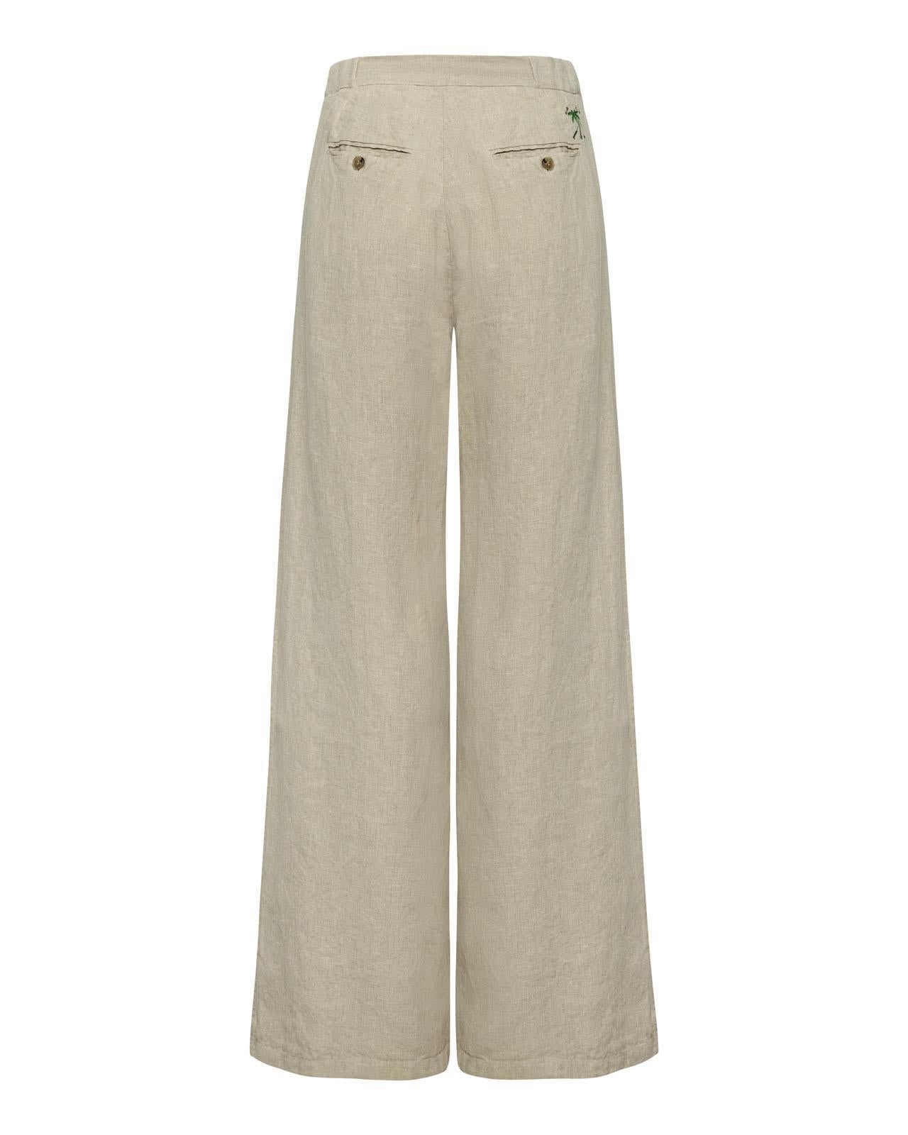 The Polo Club Women's Wide Leg Linen Pant Natural