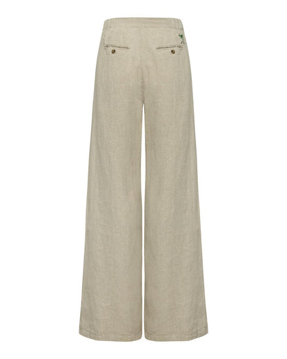 The Polo Club Women's Wide Leg Linen Pant Natural