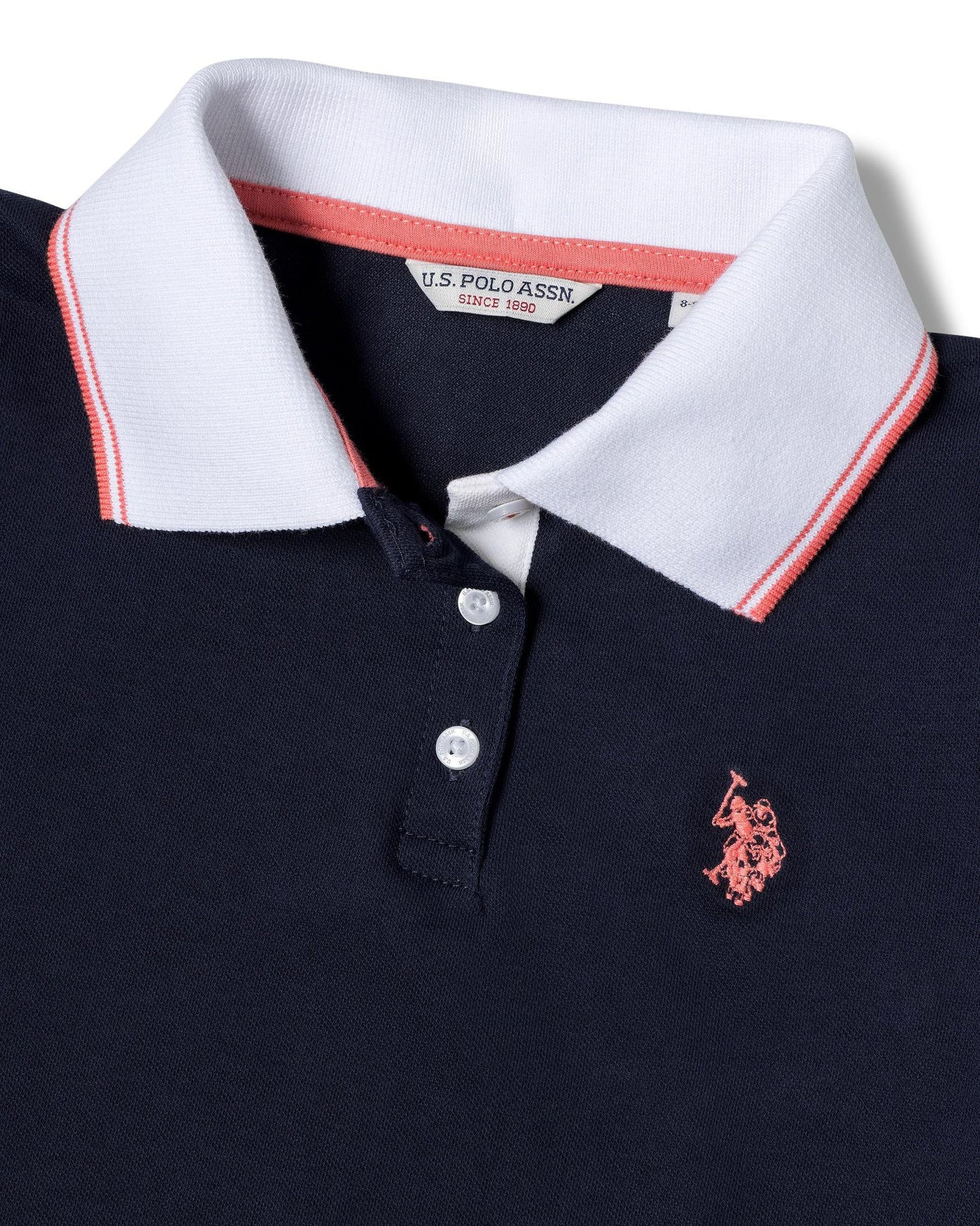 USPA Girls Fril Skirt Polo Dress Navy Iris