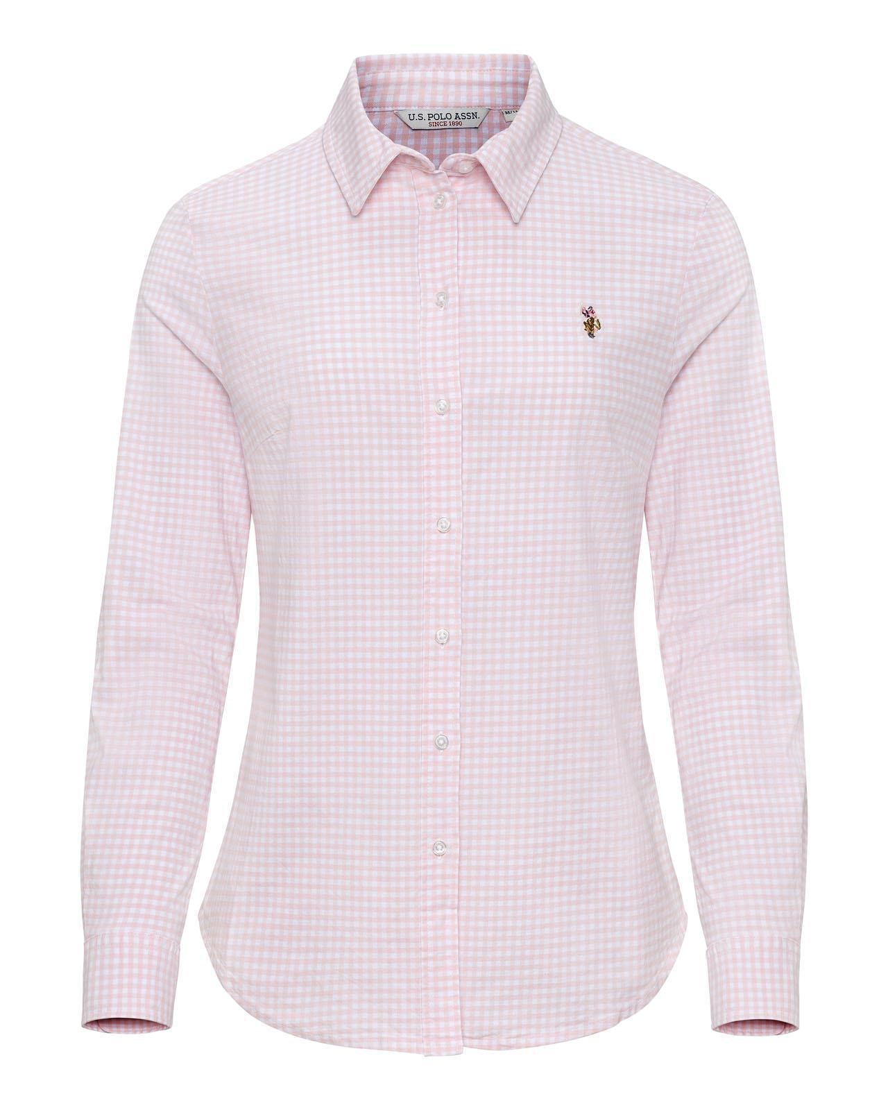 USPA Women's Gingham Classic Fit Shirt Crystal Rose