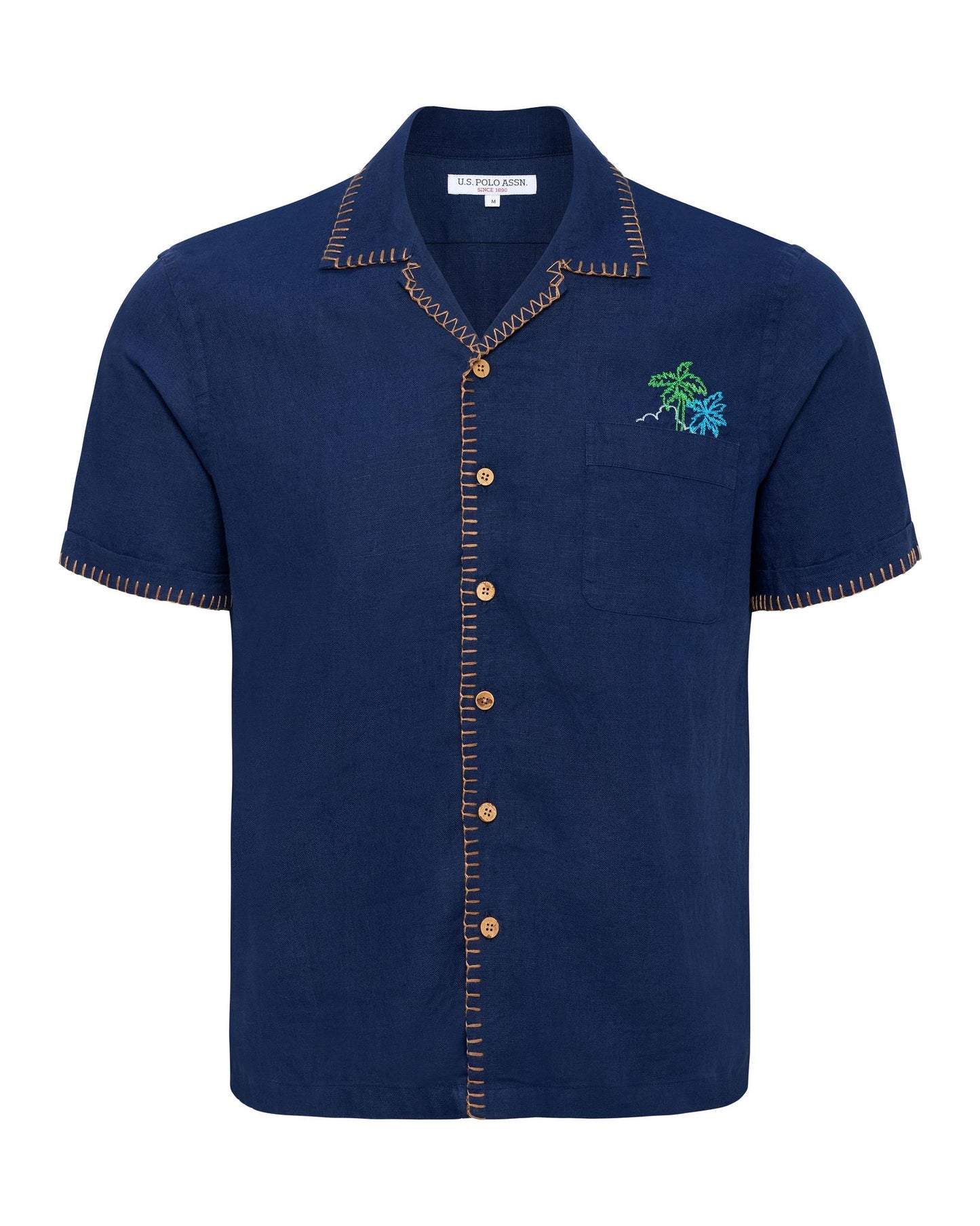 USPA Men's Cabana Embroidered Shirt Navy