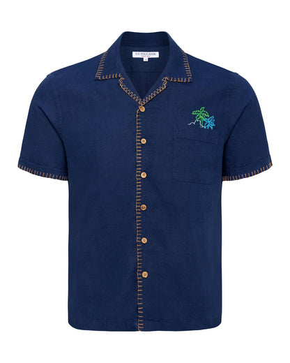 USPA Men's Cabana Embroidered Shirt Navy
