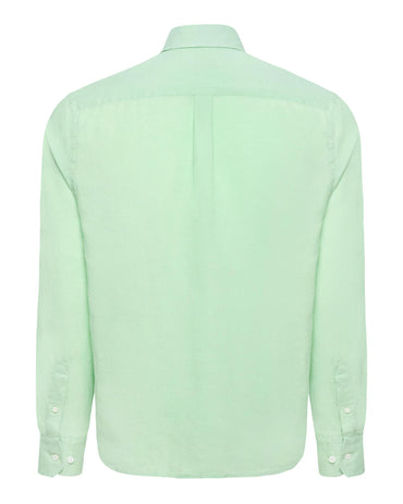 The Polo Club Men's Linen Woven Shirt Lime Green