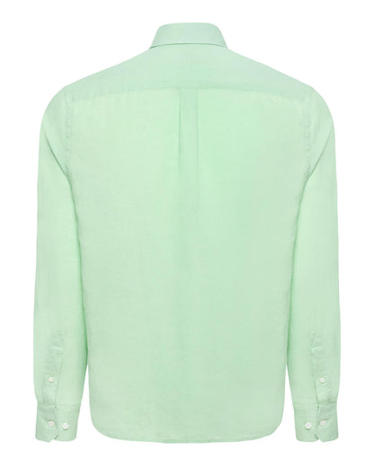 The Polo Club Men's Linen Woven Shirt Lime Green