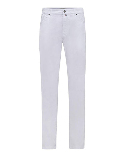 USPA Men's 5-Pocket Stretch Twill Overdyed Pant White
