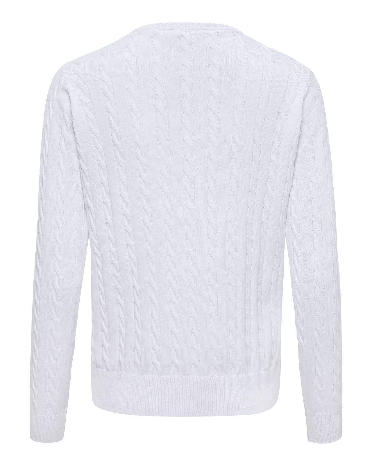USPA Women's Pola-Cable Knit GG White