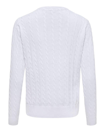 USPA Women's Pola-Cable Knit GG White