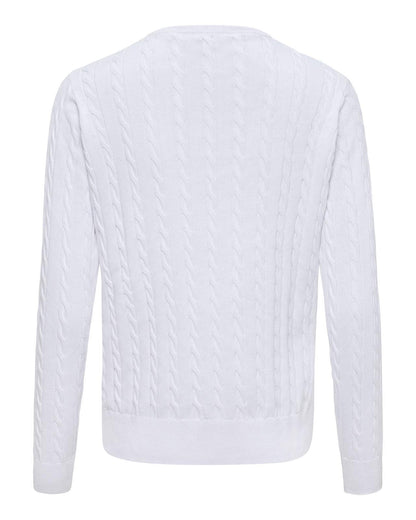 USPA Women's Pola-Cable Knit GG White