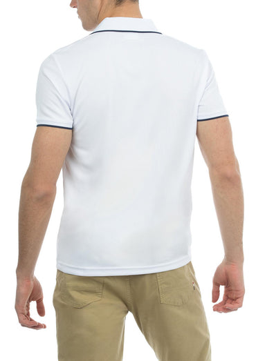 USPA Sport Men's Slim Fit Zip Polo White