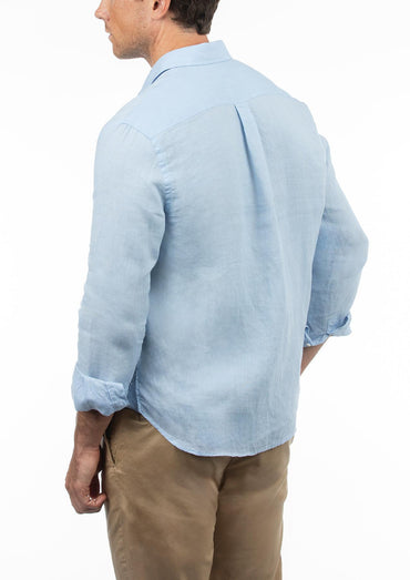Men's Linen Woven Shirt Blue