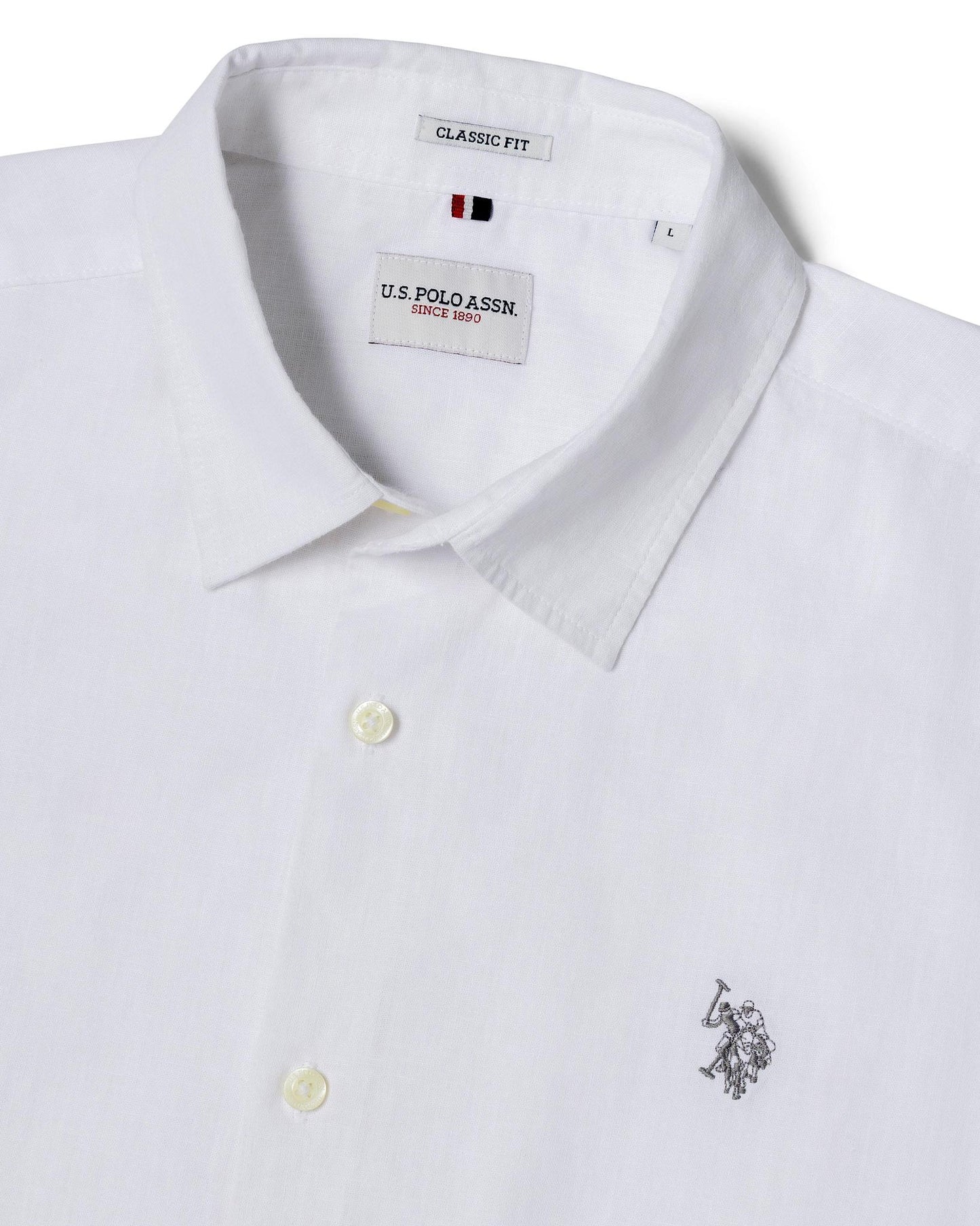 USPA Men's Linen Blend LS Shirt Harbour Mist