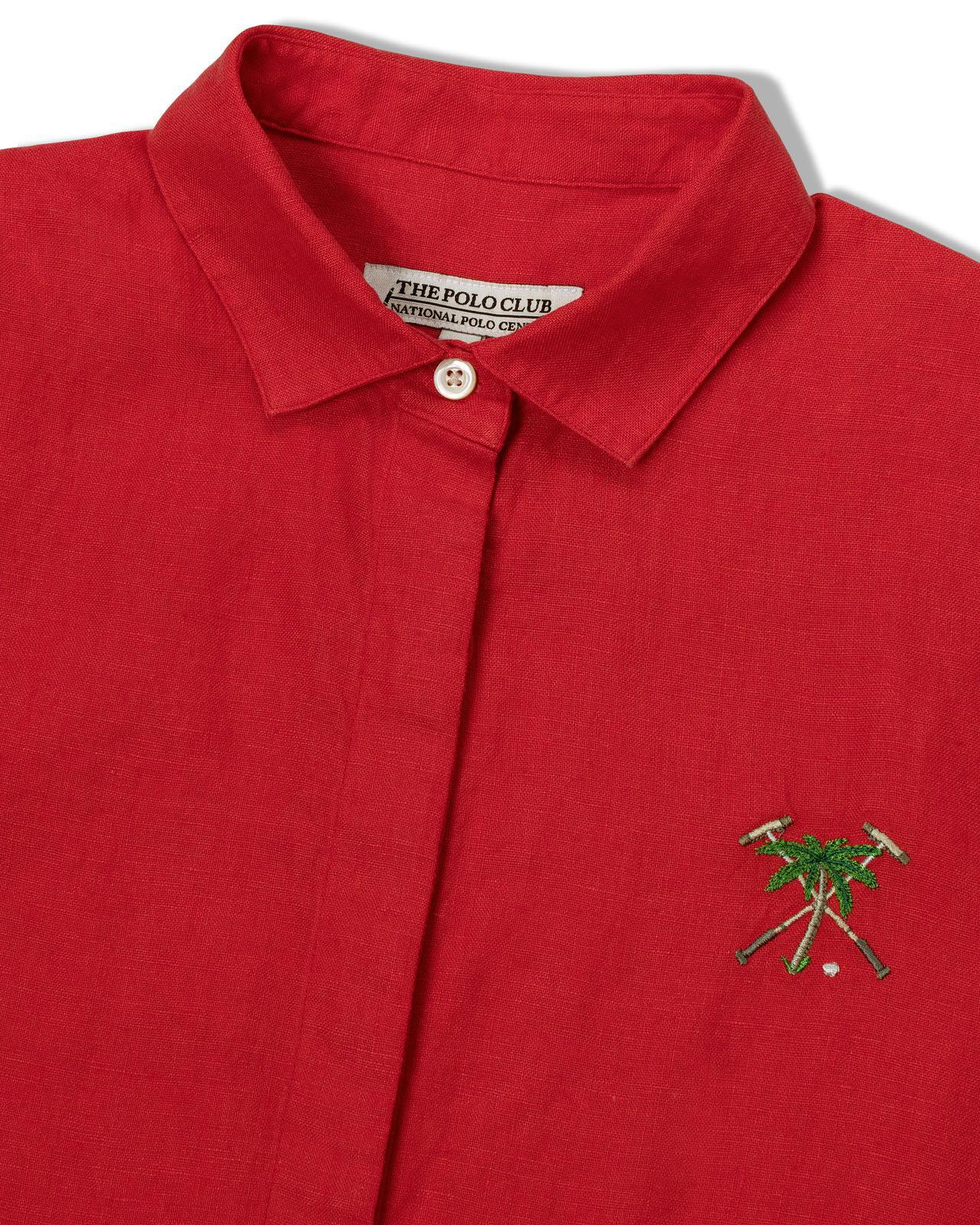 The Polo Club Women's Linen Dress Red