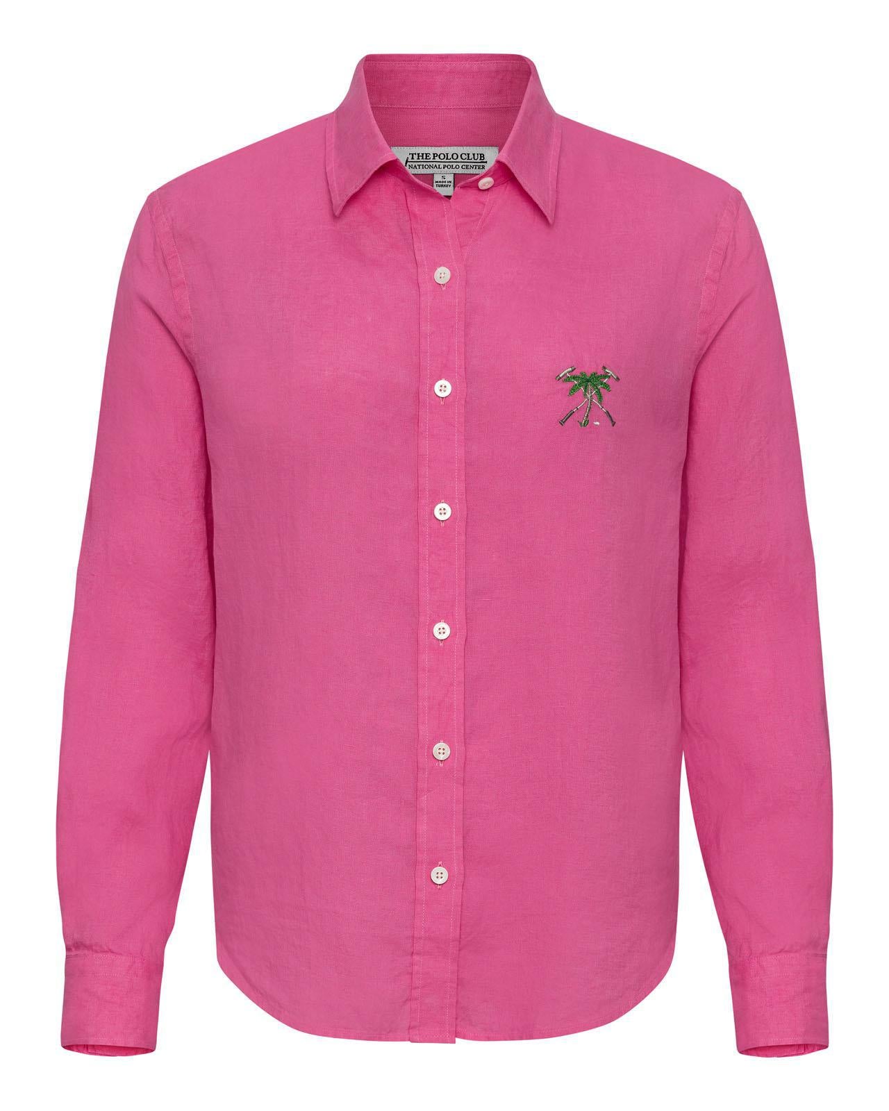 The Polo Club Women's Longsleeve Linen Shirt Rose