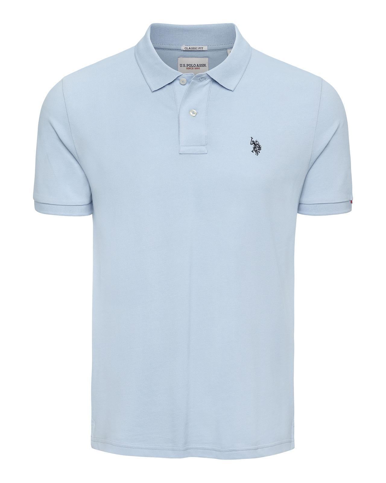 USPA Men's DHM Pique Polo Chambray Blue