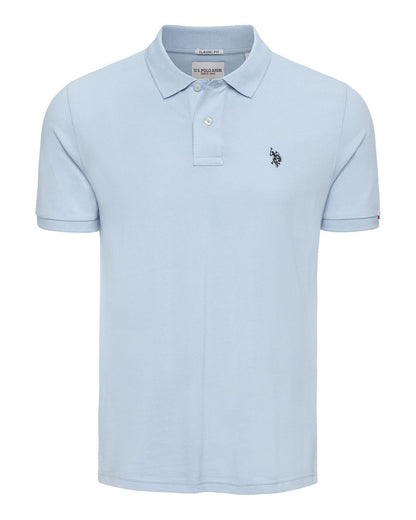 USPA Men's DHM Pique Polo Chambray Blue
