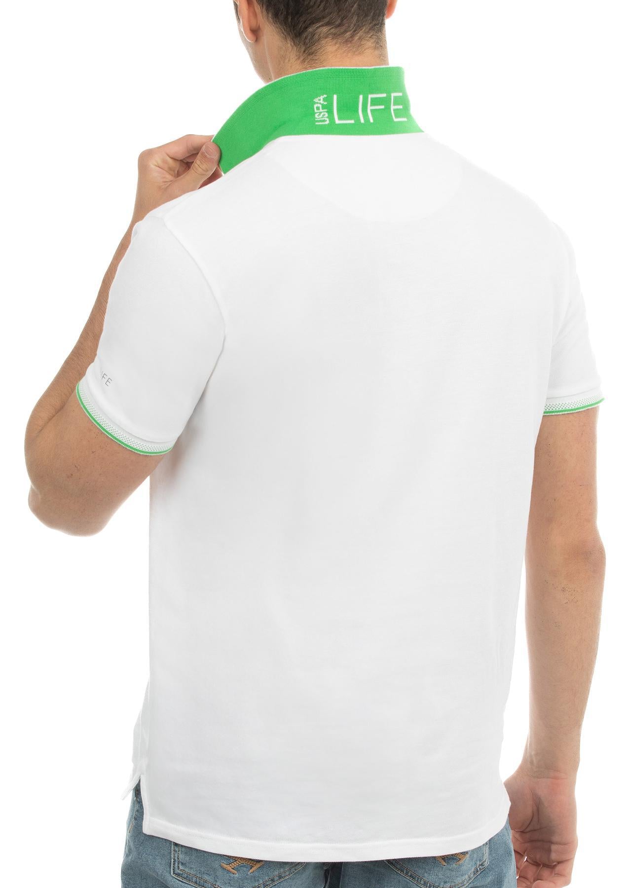 USPA Life Men&#39;s Short Sleeve Polo White