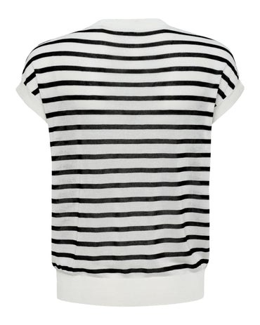 USPA Women's Fiona Stripe Sweater Tee Ivory