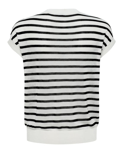 USPA Women's Fiona Stripe Sweater Tee Ivory