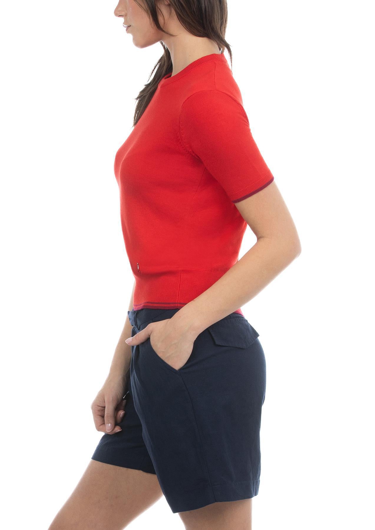 USPA Women's Fine Knit Crew Jumper Red