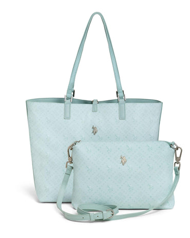 USPA Malibu Reversible Large Tote Bag Aqua Green