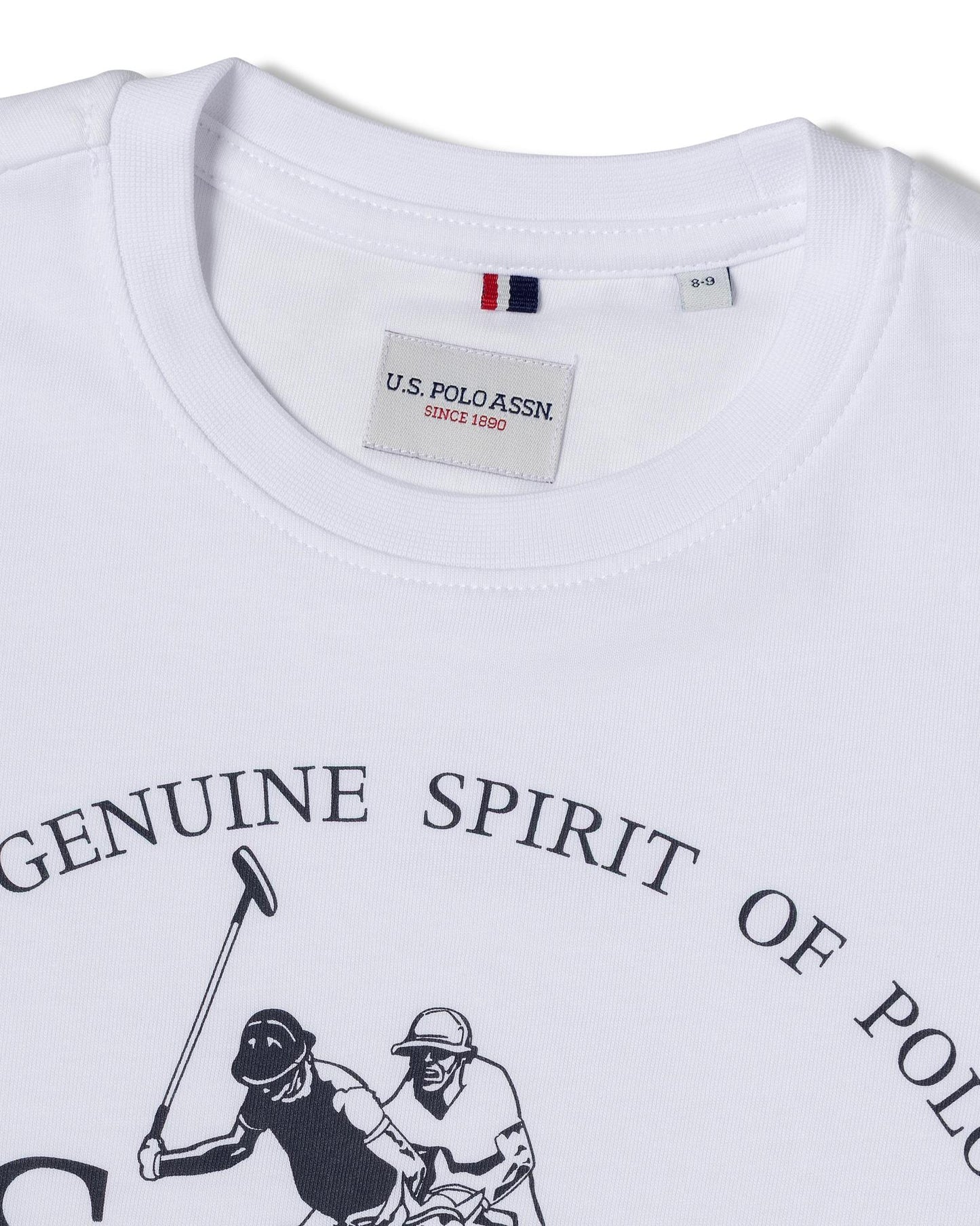 USPA Boys Print Graphic T-Shirt Bright White