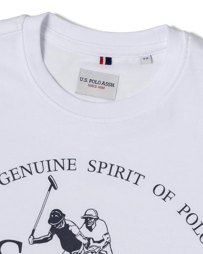 USPA Boys Print Graphic T-Shirt Bright White