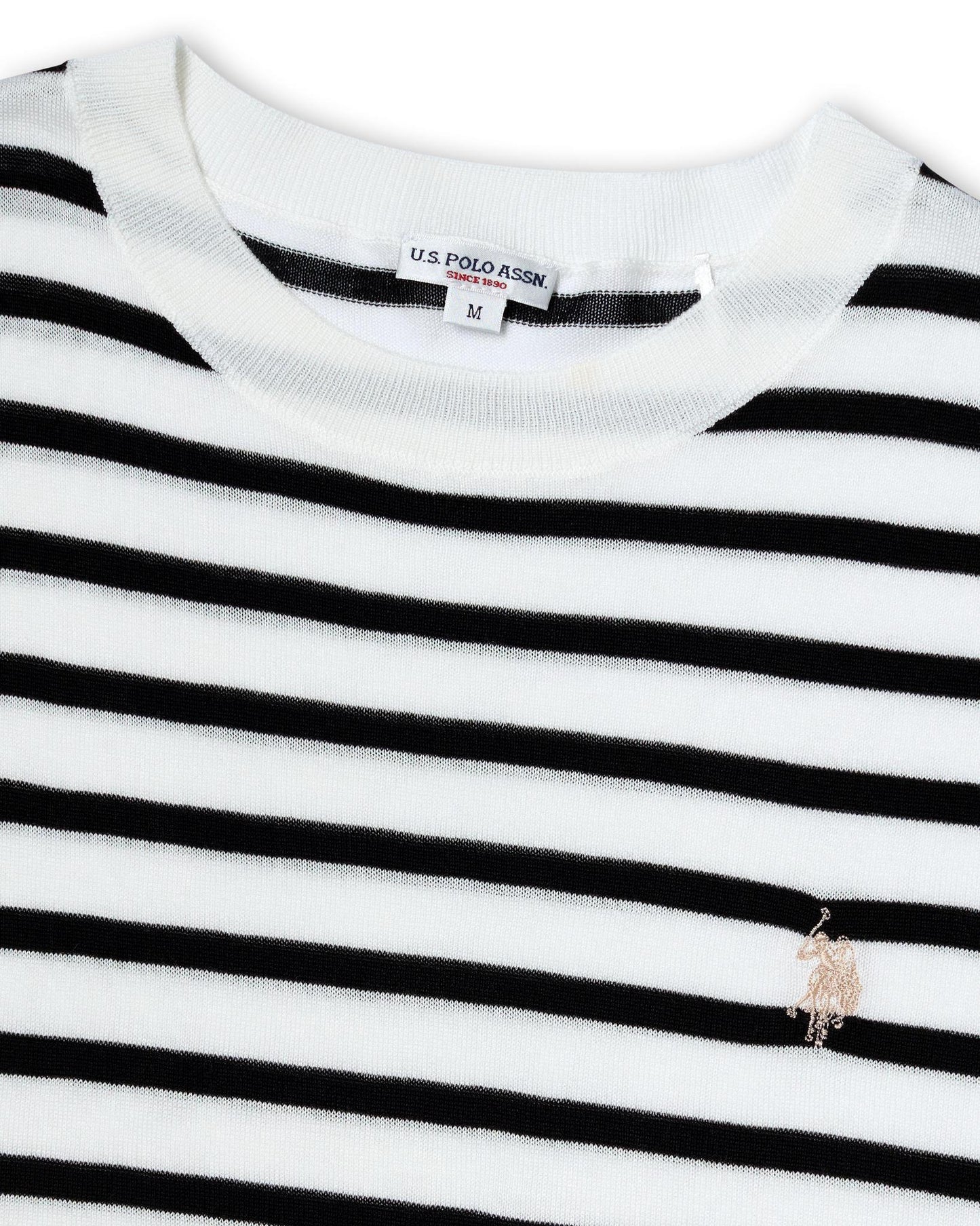 USPA Women's Fiona Stripe Sweater Tee Ivory