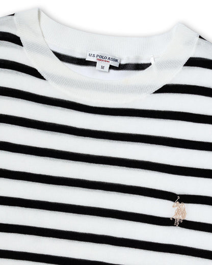 USPA Women's Fiona Stripe Sweater Tee Ivory