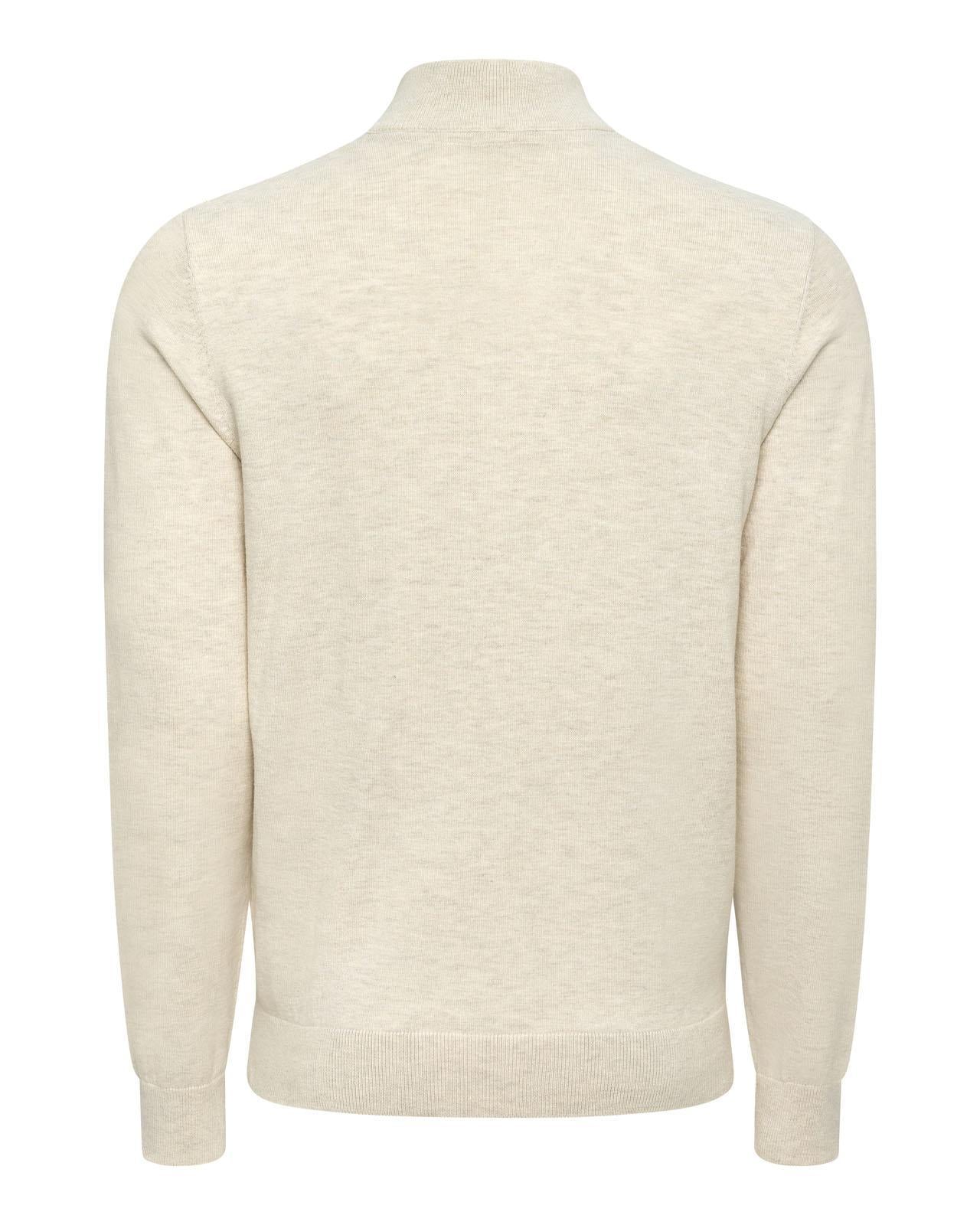 USPA Men's Knitted Cotton Rick Funnel 1/4 Zip Birch Marl