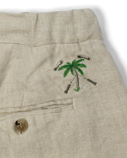 The Polo Club Women's Wide Leg Linen Pant Natural