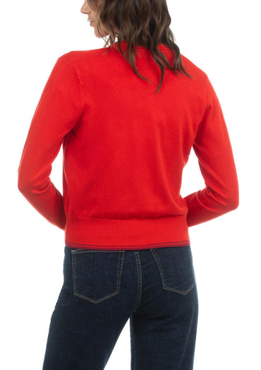 USPA Women's Fine Knit Cardigan Red