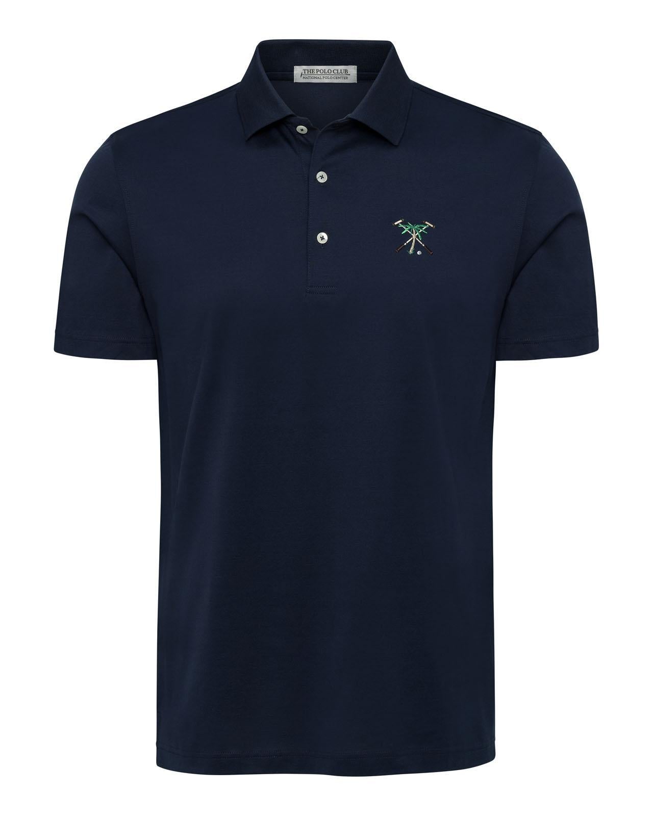 The Polo Club Men's Fine Mercerized Cotton Polo Navy w/ Multi-Color Logo