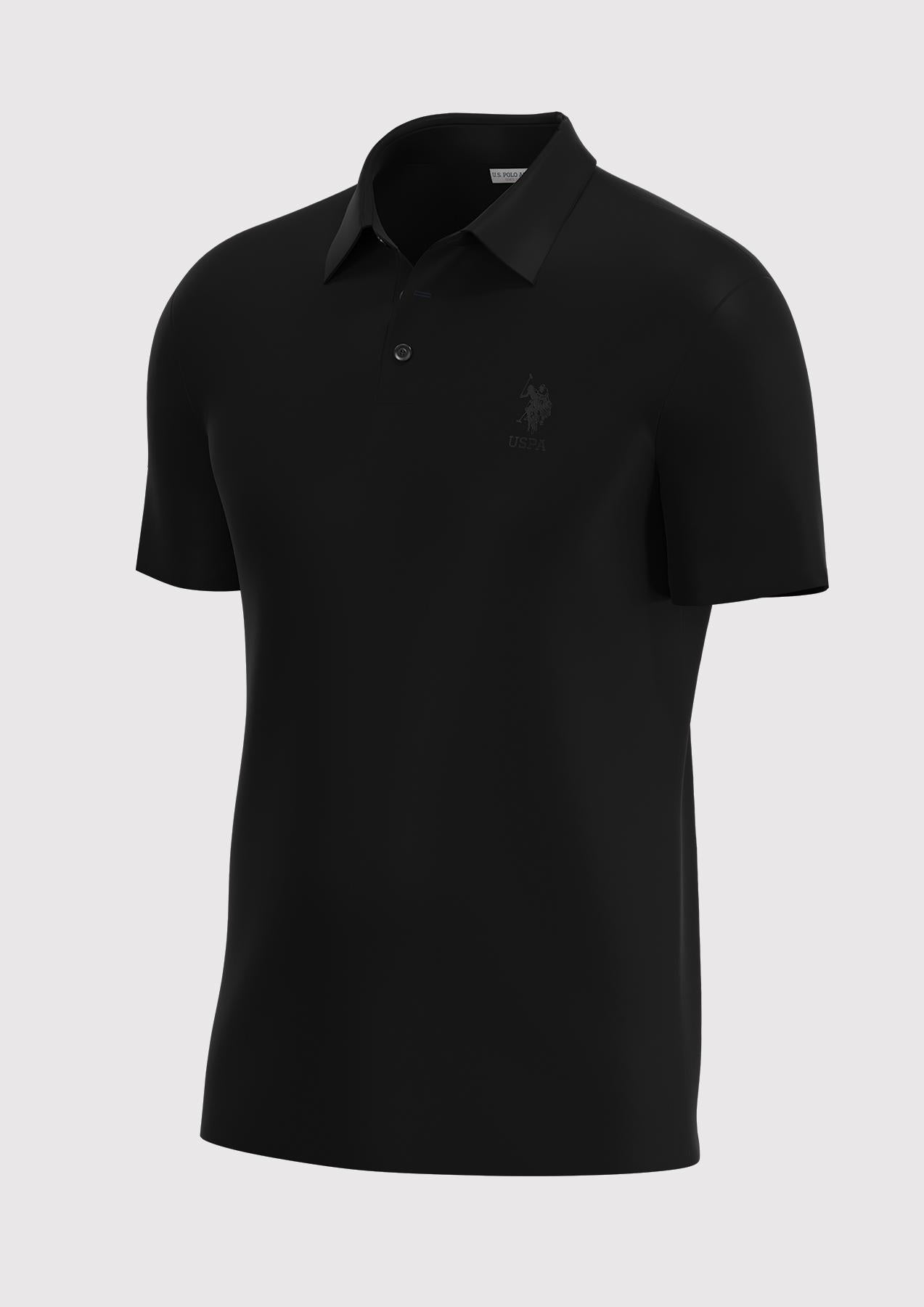 USPA Sport Men's Technical Stretch Polo Black