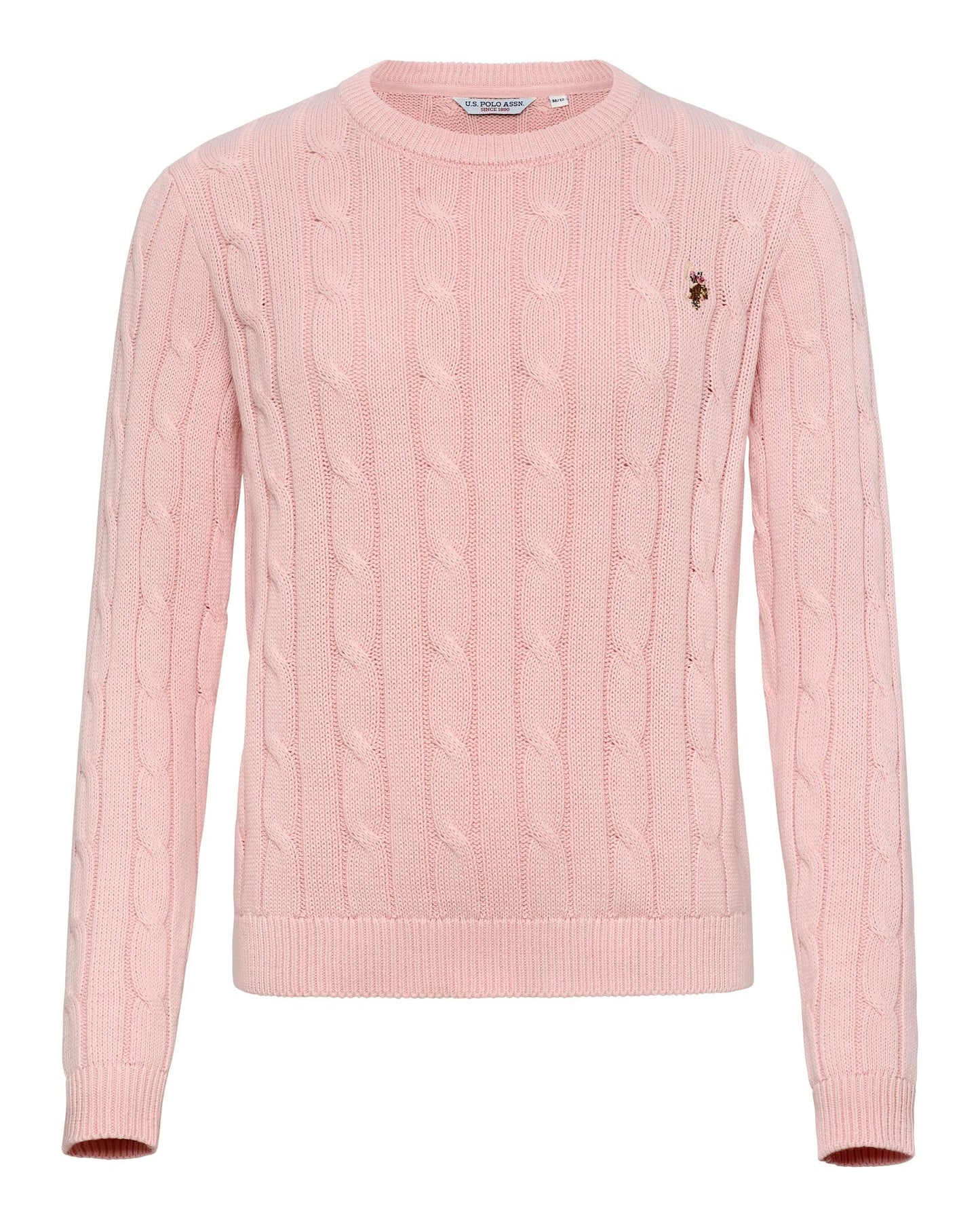 USPA Women's Crew Cable Jumper Crystal Rose
