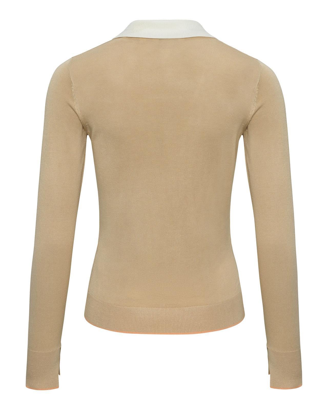 USPA Women's LS Open Knit Polo Smoke Gray