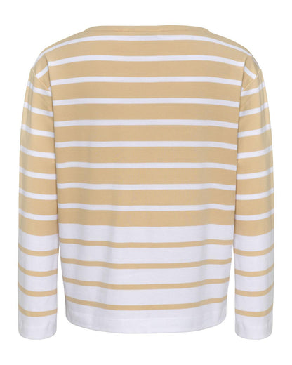 USPA Women's Colour Block Stripe Boatneck Tee Smoke Gray