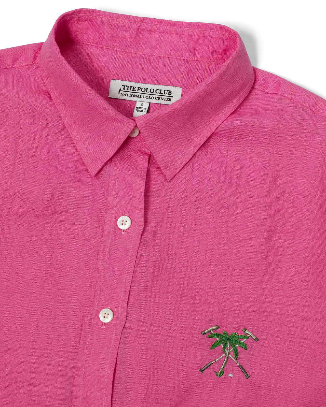The Polo Club Women's Longsleeve Linen Shirt Rose
