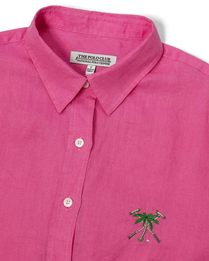 The Polo Club Women's Longsleeve Linen Shirt Rose
