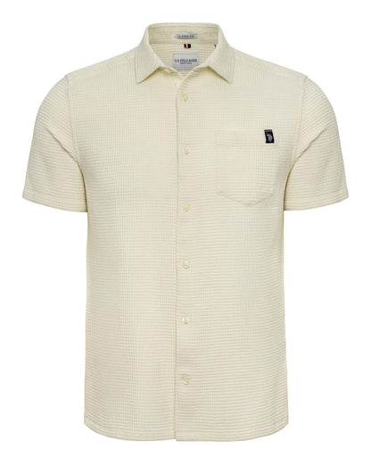 USPA Men's Waffle SS Shirt Bright White