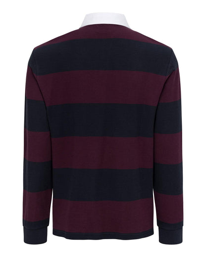 USPA Men's Texture Stripe Rugby Grape Wine
