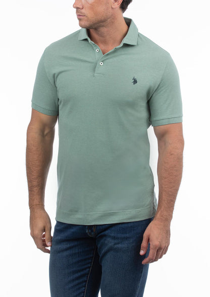 USPA Men's Linen Pique Polo Sage